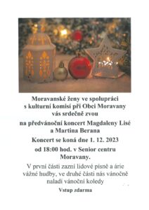 01.12.2023 – Předvánoční koncert v SC Moravany